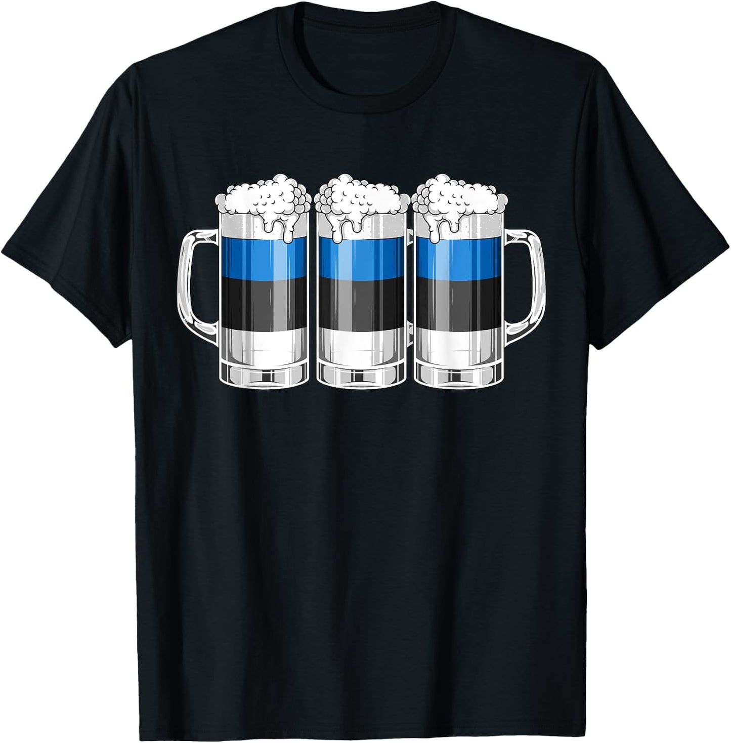 Beer Estonian Shirt - Beer Estonia Flag Patriotic T-Shirt - T-Shirt | Black