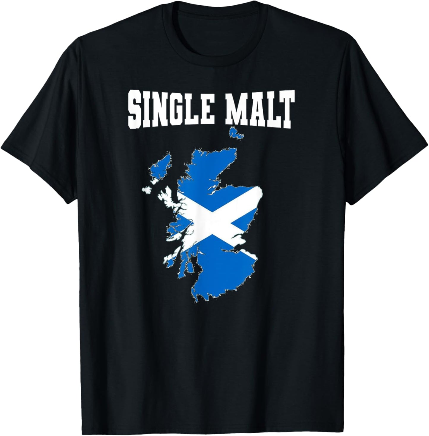 Single Malt Whisky Scotch Lover Scotland Flag T-Shirt - T-Shirt | Black