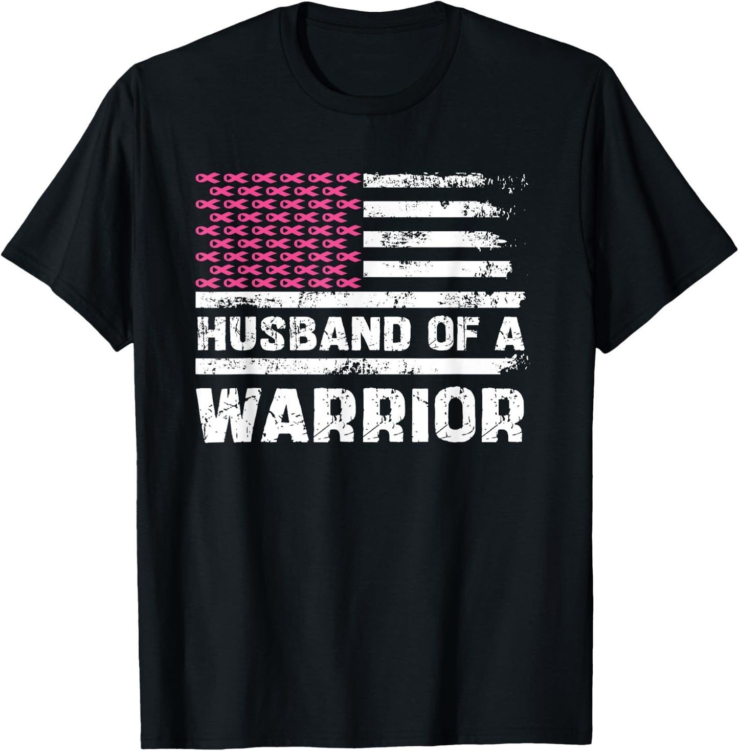 husband of a warrior Breast Cancer Awareness support squad T-Shirt - T-Shirt | Black