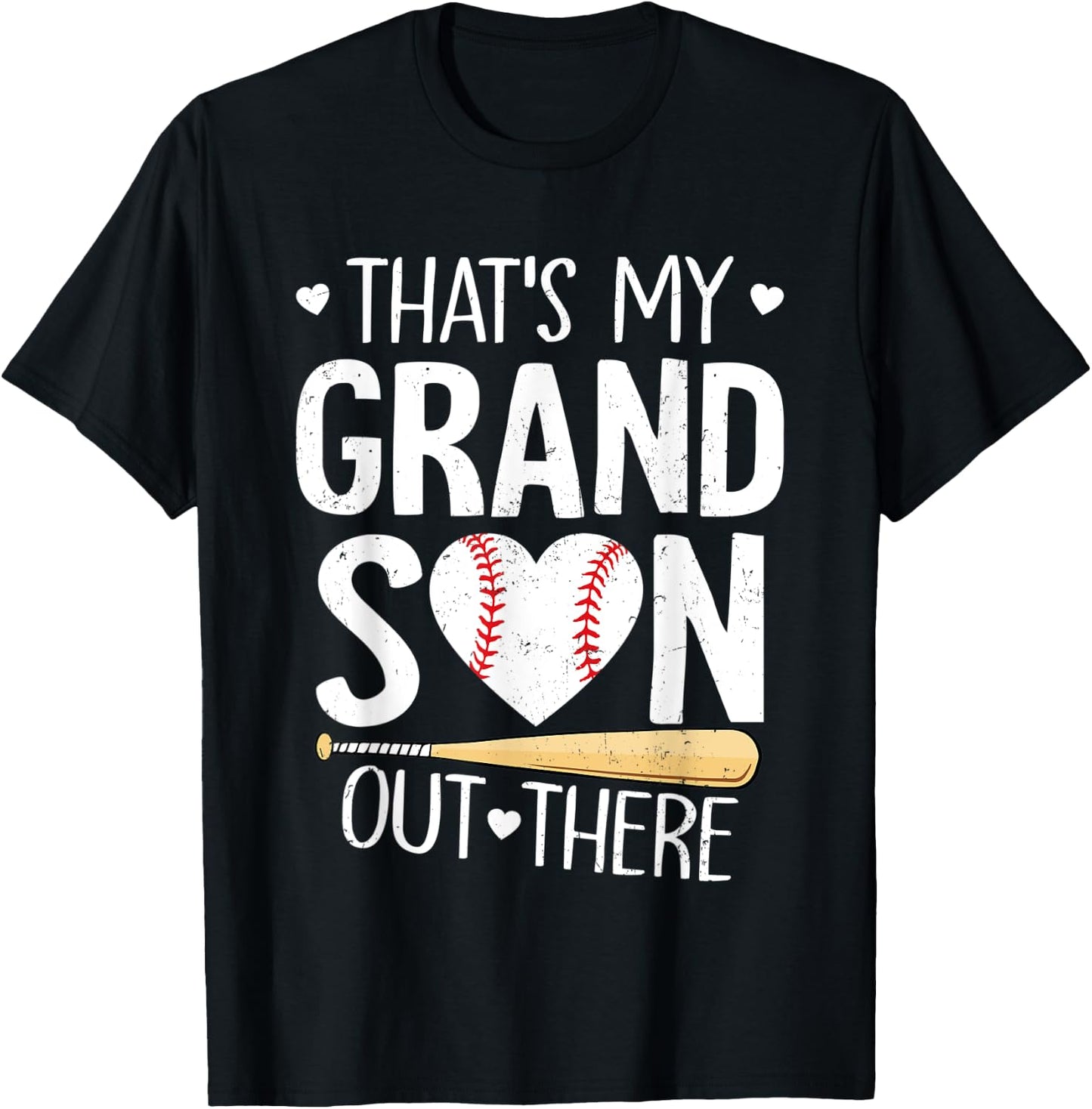 Baseball Funny That's My Grandson Out There Baseball T-Shirt - T-Shirt | Black