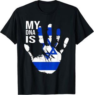 Jewish Flag, Israel Flag, My DNA Is Jewish, Proud Zionist T-Shirt - T-Shirt | Black