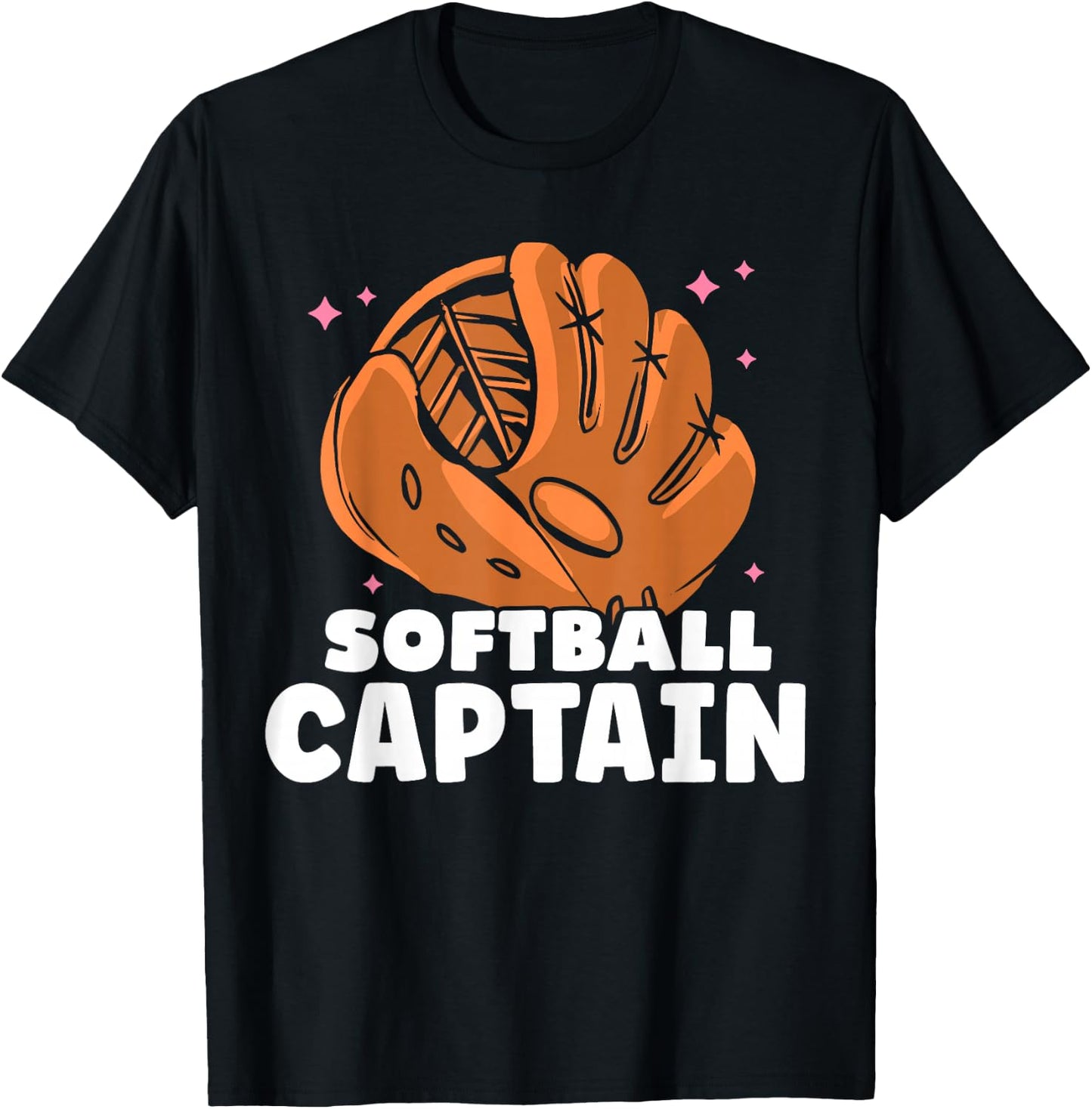 Softball Captain Cute Softballer Player Match Softball T-Shirt - T-Shirt | Black