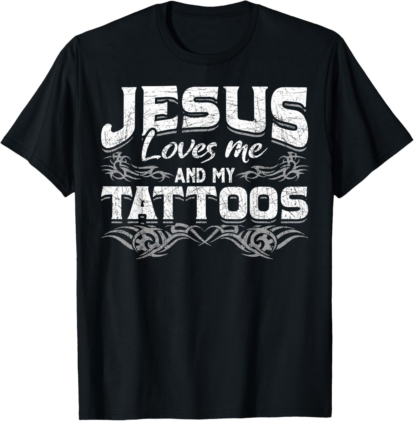Inked Jesus Prayer Tattooed Christian Tattoo Artist Tattoo T-Shirt - T-Shirt | Black