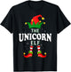 Xmas Unicorn Elf Family Matching Christmas Pajama T-Shirt - T-Shirt | Black
