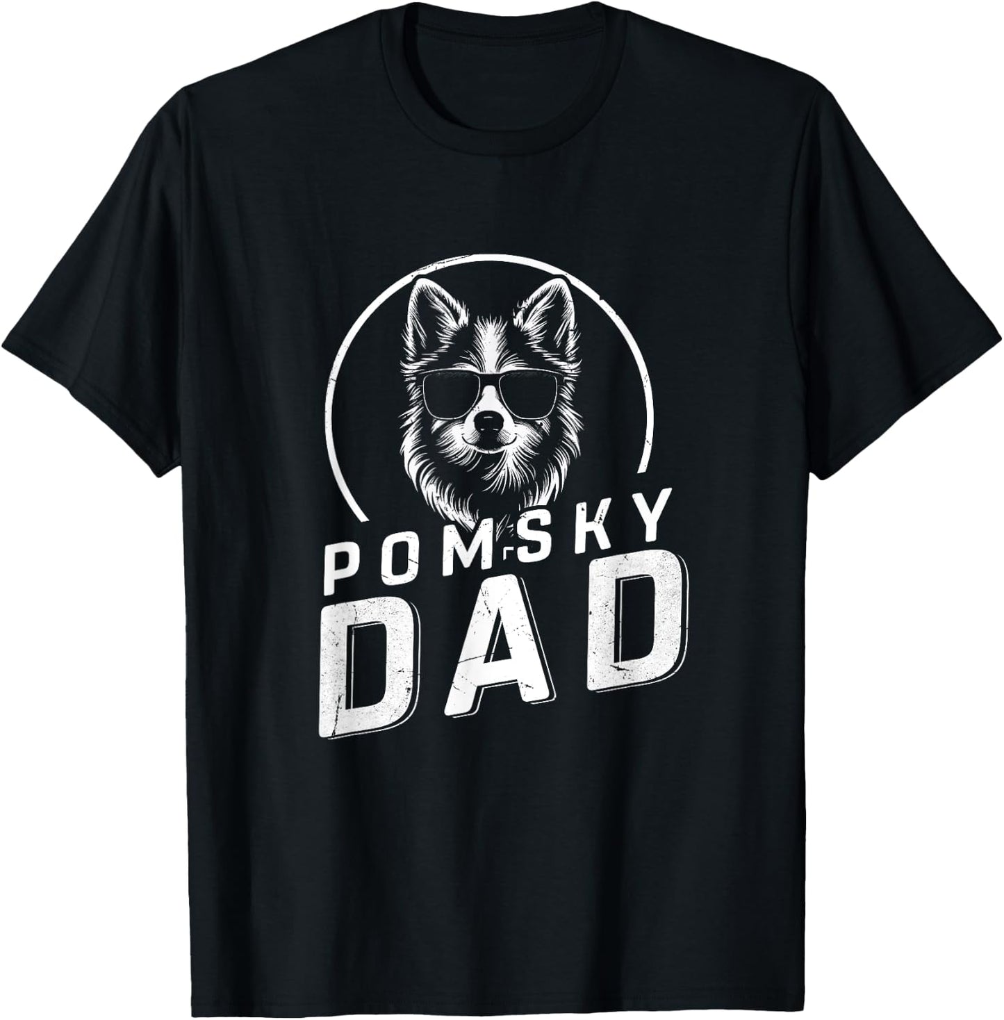 Pomsky Dad Dog Owner Gifts Men Funny Dog Dad Father's Day T-Shirt - T-Shirt | Black