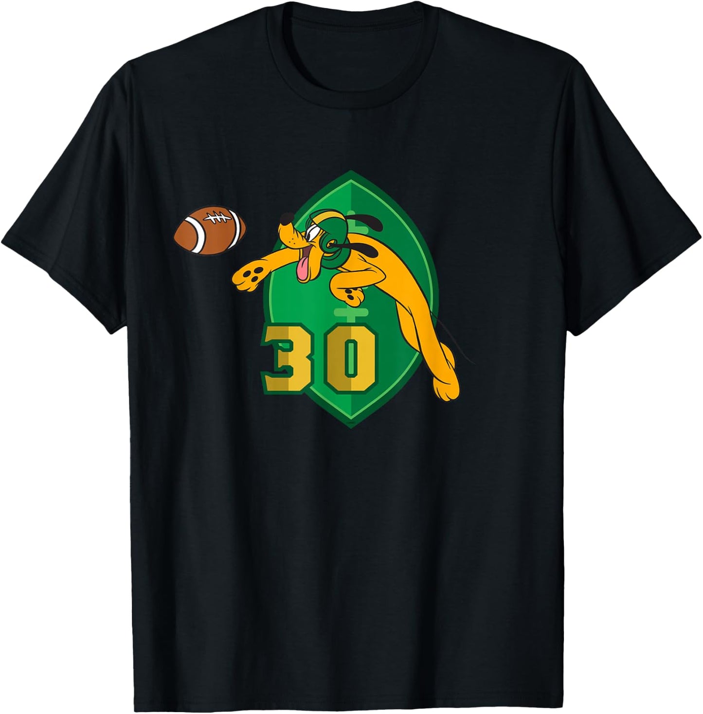 Disney Pluto #30 Football Catch Sports T-Shirt - T-Shirt | Black