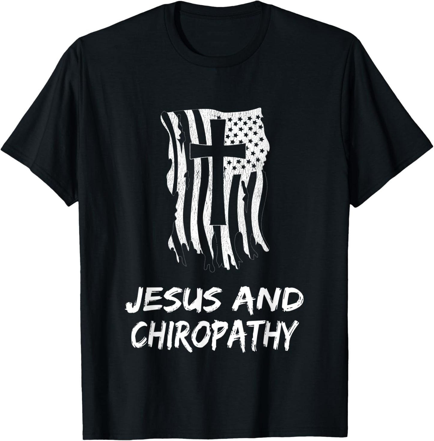 Jesus And Chiropathy. Christian Chiropractors Design T-Shirt - T-Shirt | Black