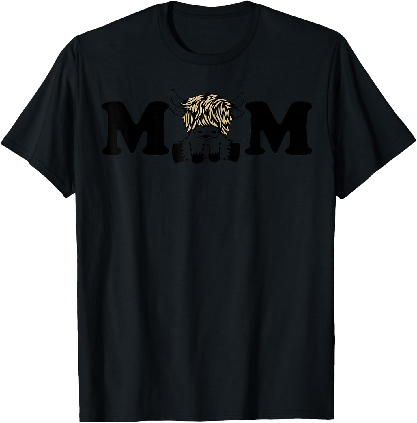 Highland Cow Mom T-Shirt - T-Shirt | Black