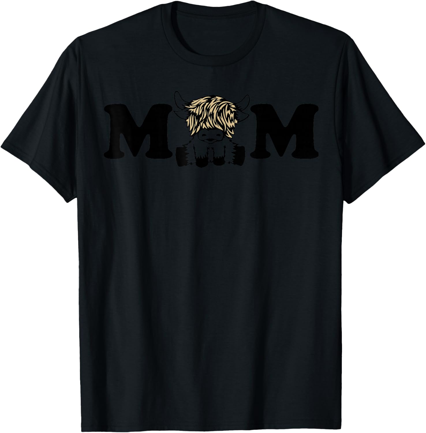 Highland Cow Mom T-Shirt - T-Shirt | Black