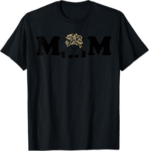 Highland Cow Mom T-Shirt - T-Shirt | Black