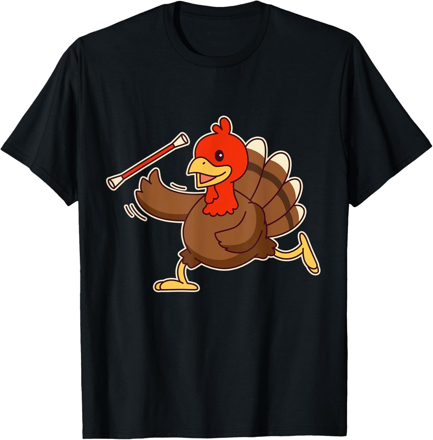 Funny Acrobatic Turkey Baton Twirling - Twirler T-Shirt - T-Shirt | Black