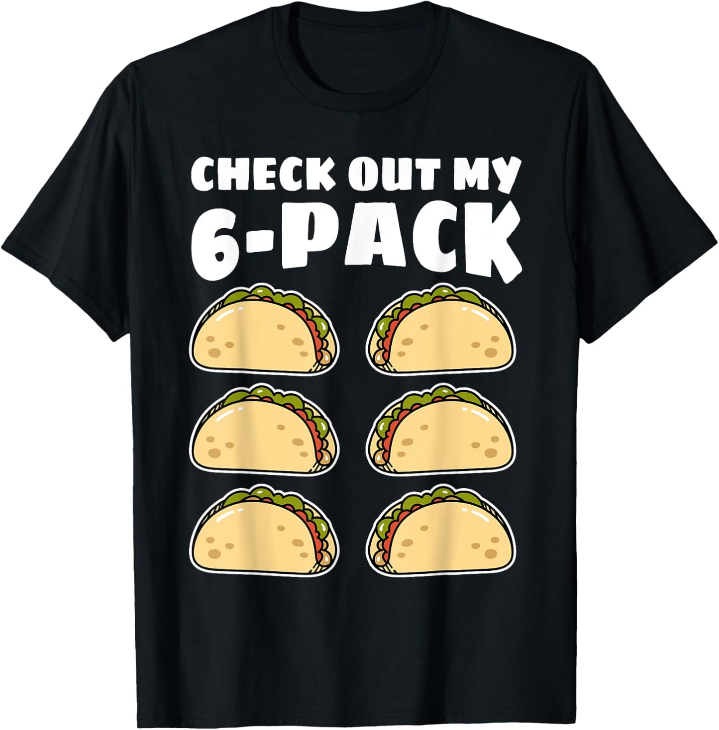 Funny Check Out My 6 Pack Taco Cinco de Mayo Boys Men T-Shirt - T-Shirt | Black