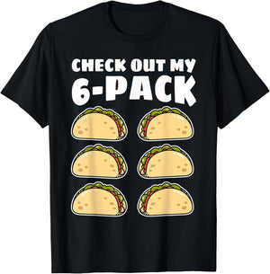 Funny Check Out My 6 Pack Taco Cinco de Mayo Boys Men T-Shirt - T-Shirt | Black