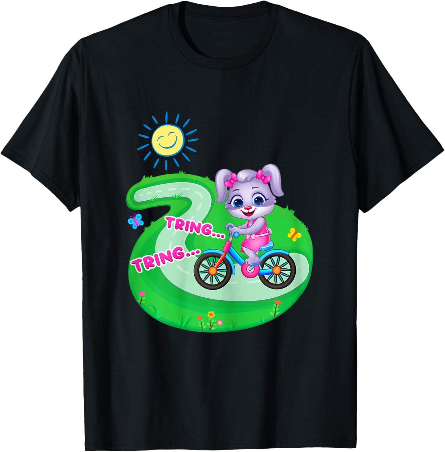 Ruby's Cycle Adventure | Official Lucas & Friends Graphic T-Shirt - T-Shirt | Black