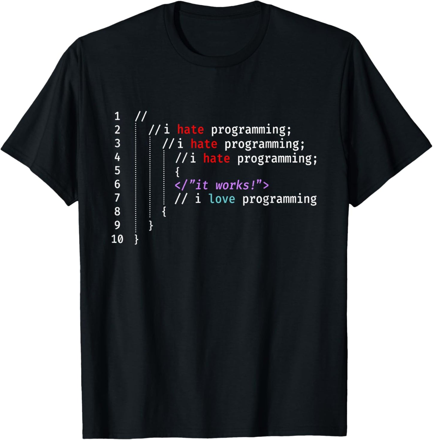 BORN IN 1963 I Hate I Love Programming Funny Coder Humor IT Programmers T-Shirt - T-Shirt | Black
