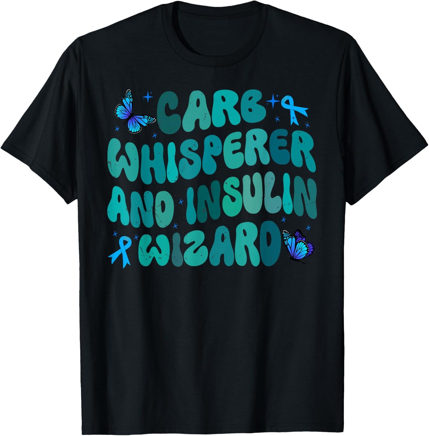 Carb Whisperer And Insulin Wizard T-Shirt - T-Shirt | Black