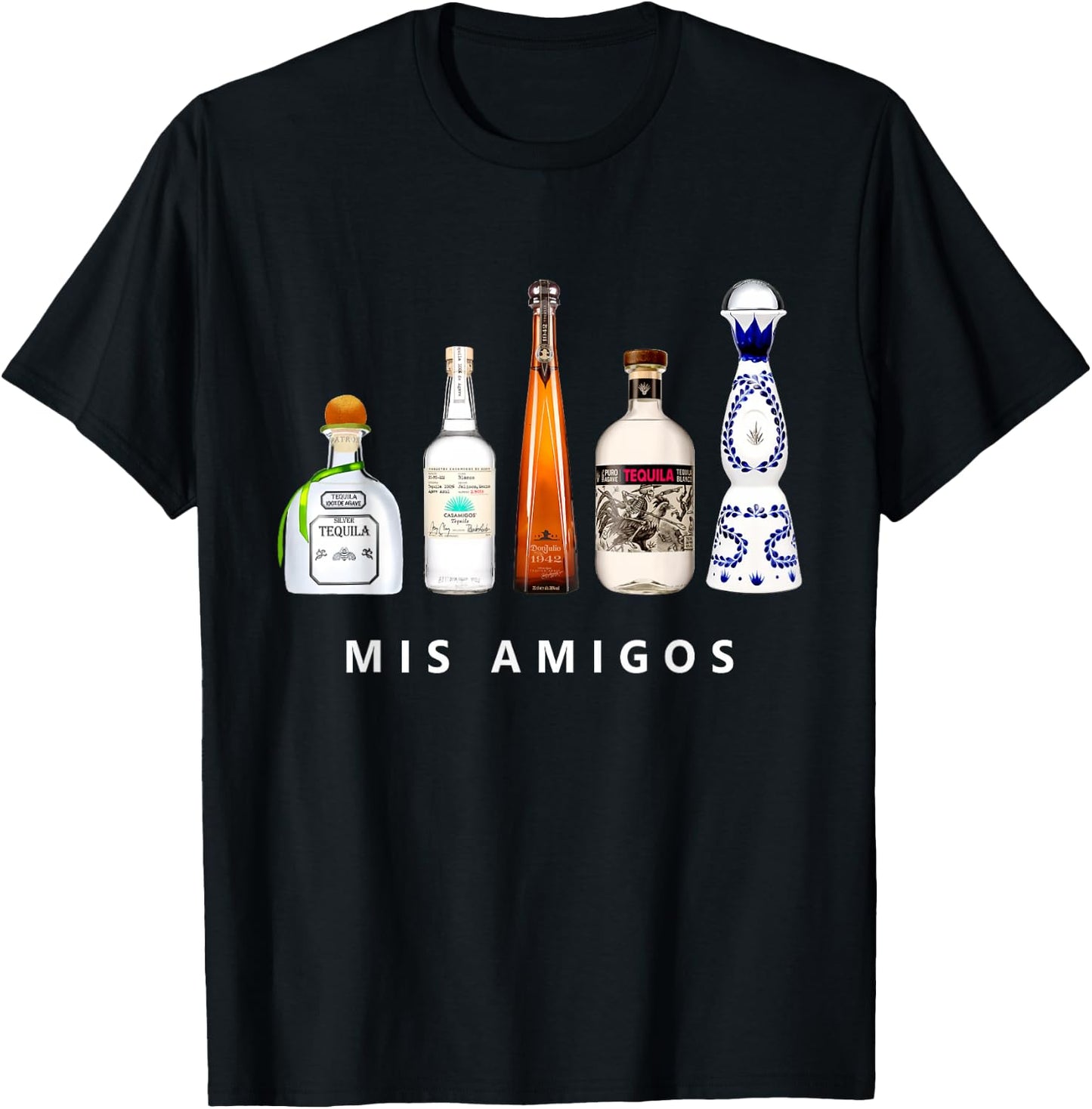 Mis Amigos Tequila Funny Cinco De Mayo Mexican Party T-Shirt - T-Shirt | Black
