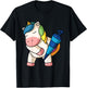 School Cone Unicorn Girls Large Small School Enrolment Girl T-Shirt - T-Shirt | Black