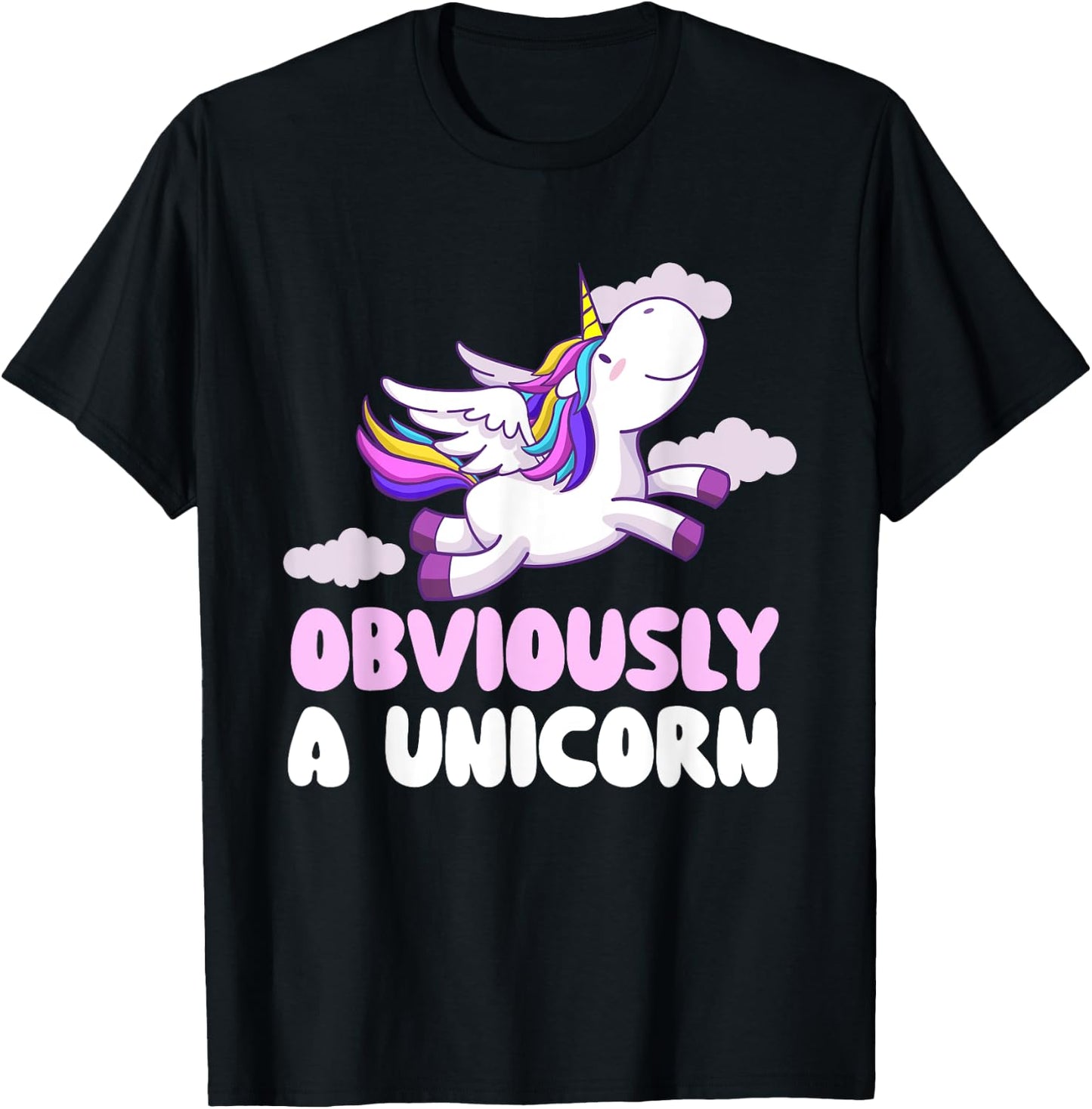 Obviously A Unicorn - Rainbow Unicorn Mystical Creature T-Shirt - T-Shirt | Black