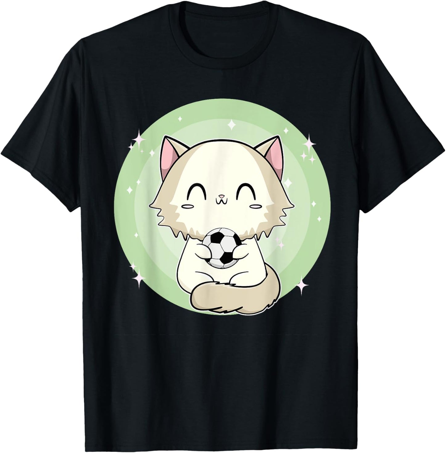 Ragdoll Cat With Soccer Men Women Kids T-Shirt - T-Shirt | Black