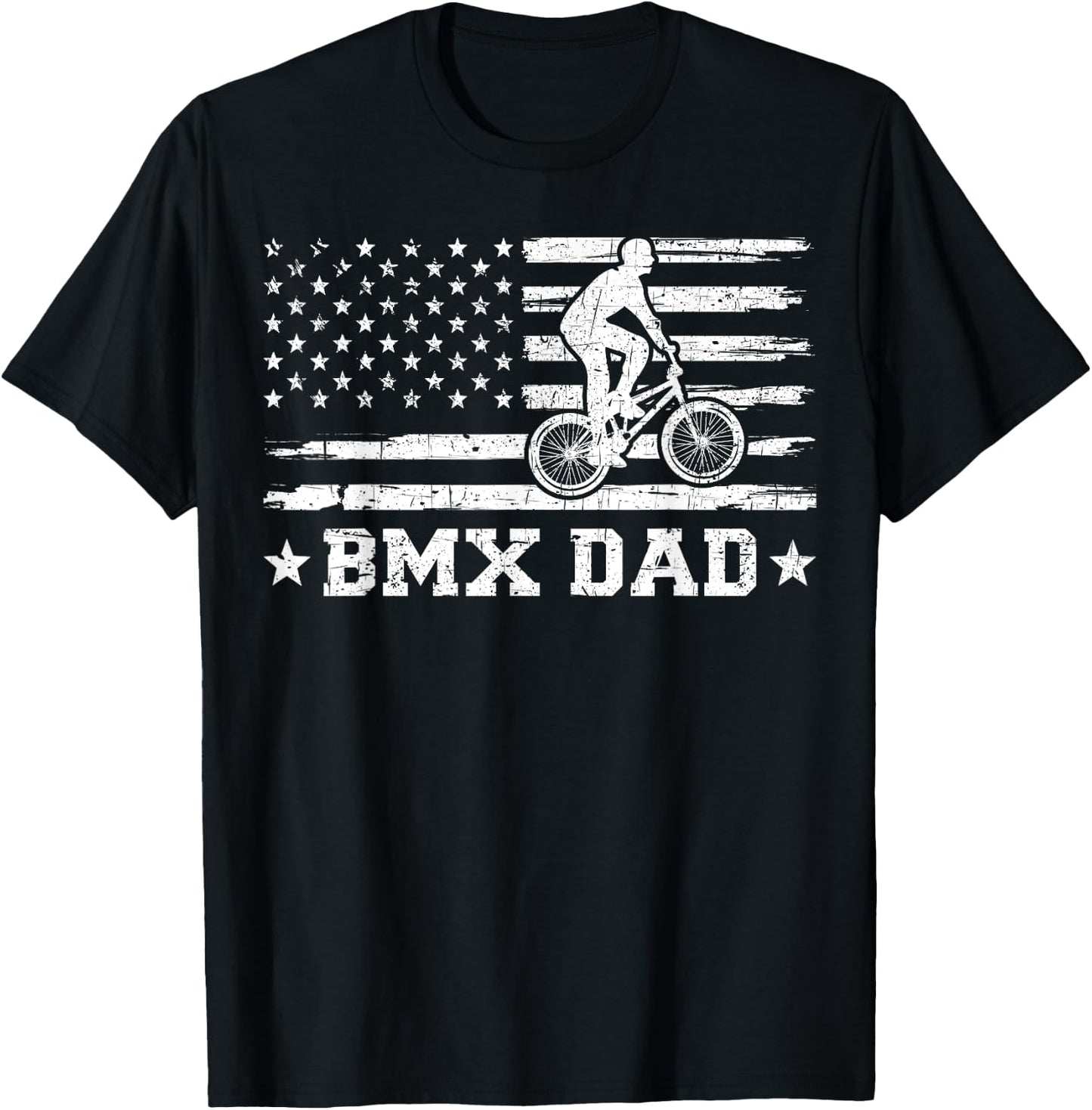 BMX Bike Rider American Flag BMX Dad Father's Day Men T-Shirt - T-Shirt | Black