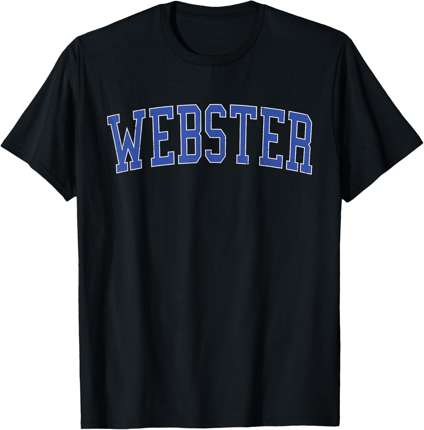 Vintage Webster TX Distressed Blue Varsity Style T-Shirt - T-Shirt | Black