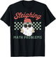 Retro Sleighing Math Problems Santa Math Teacher Christmas T-Shirt - T-Shirt | Black