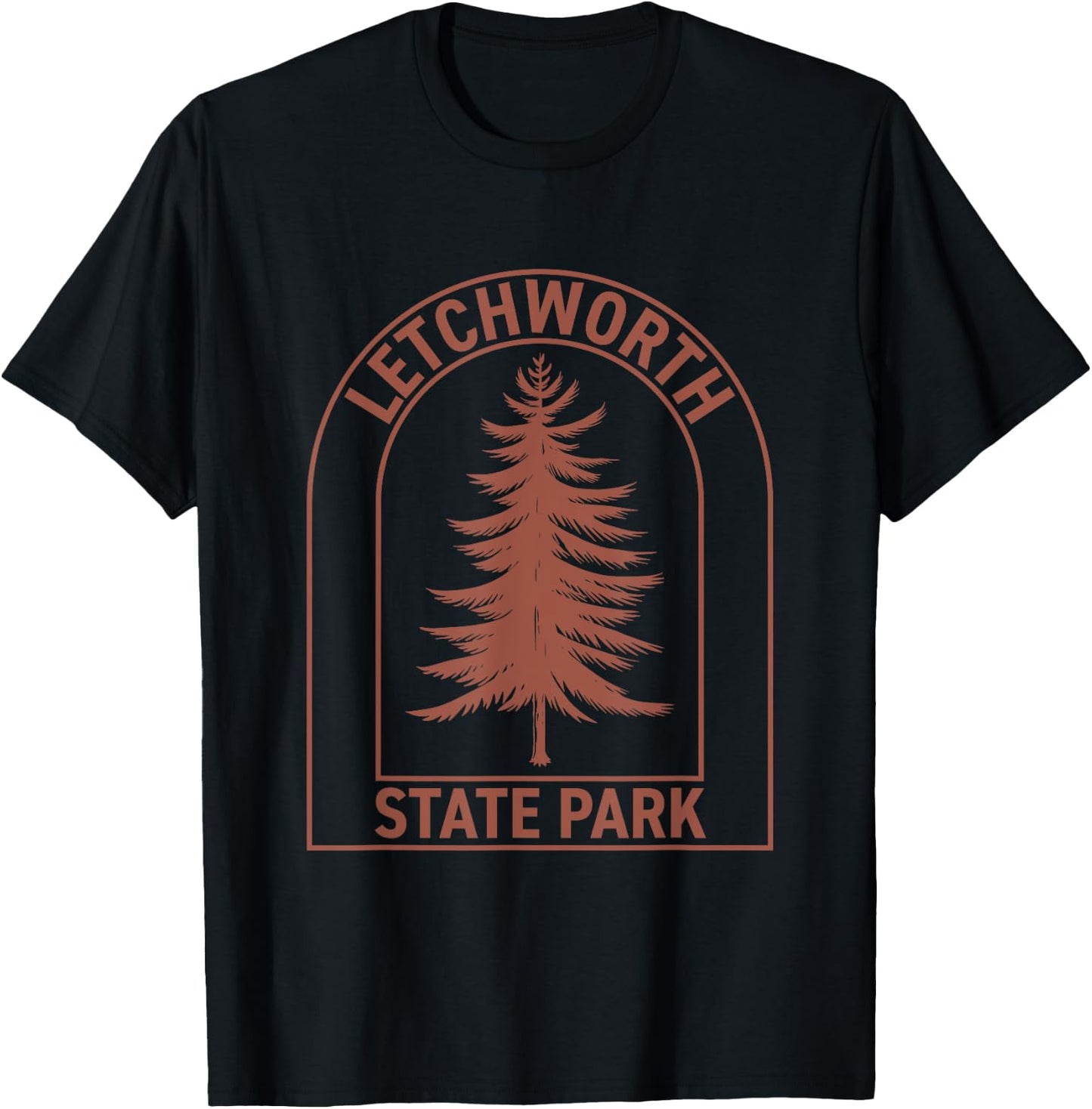 Letchworth State Park New York Vintage Tree T-Shirt - T-Shirt | Black