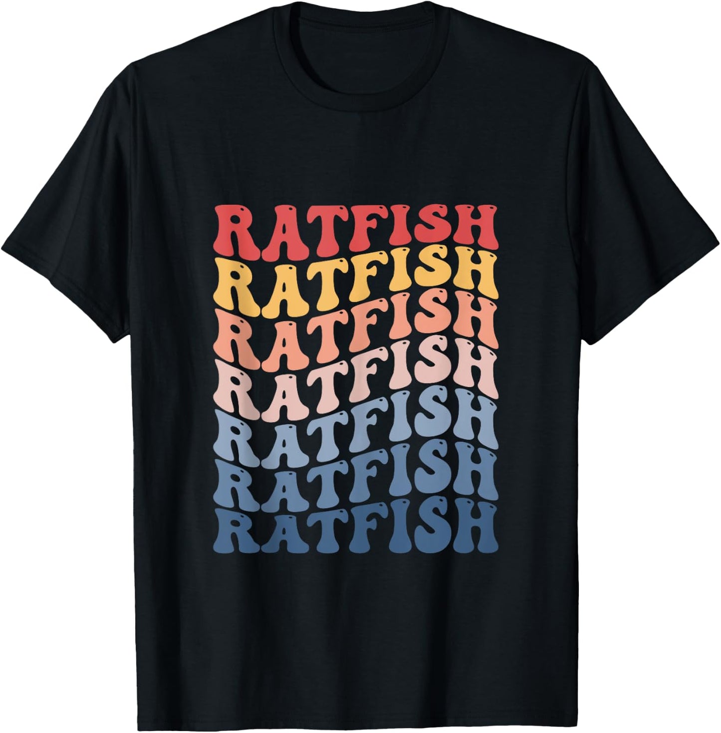 Ratfish Groovy Retro Fish T-Shirt - T-Shirt | Black