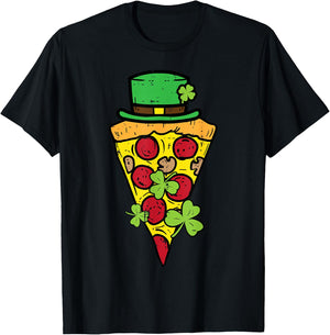 St Patricks Day Pizza Saint Paddys Pattys Men Women Kids T-Shirt - T-Shirt | Black