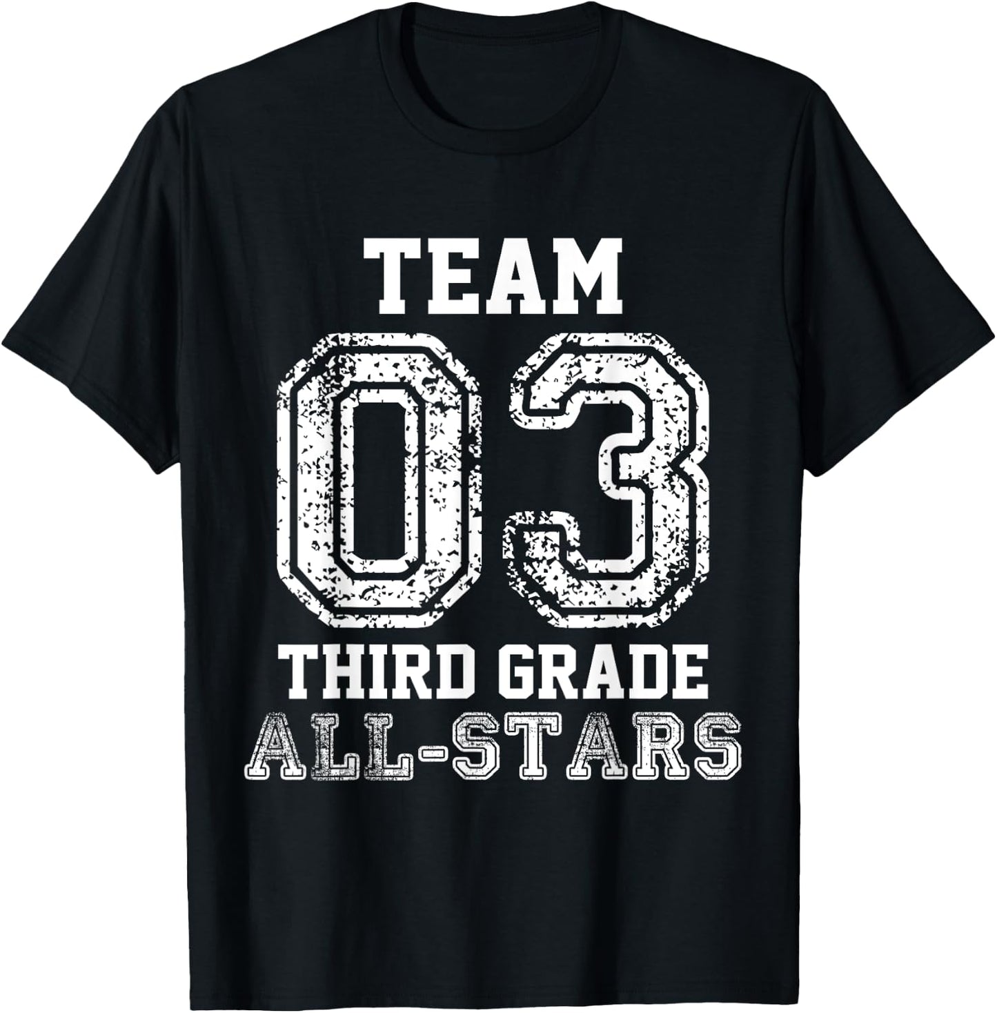 School Team 3rd Grade All-Stars Sports Jersey T-Shirt - T-Shirt | Black