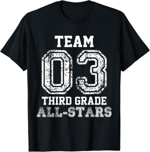 School Team 3rd Grade All-Stars Sports Jersey T-Shirt - T-Shirt | Black