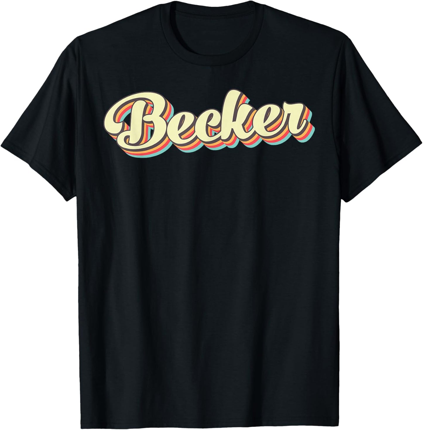 Becker Retro Art Baseball Font Vintage T-Shirt - T-Shirt | Black