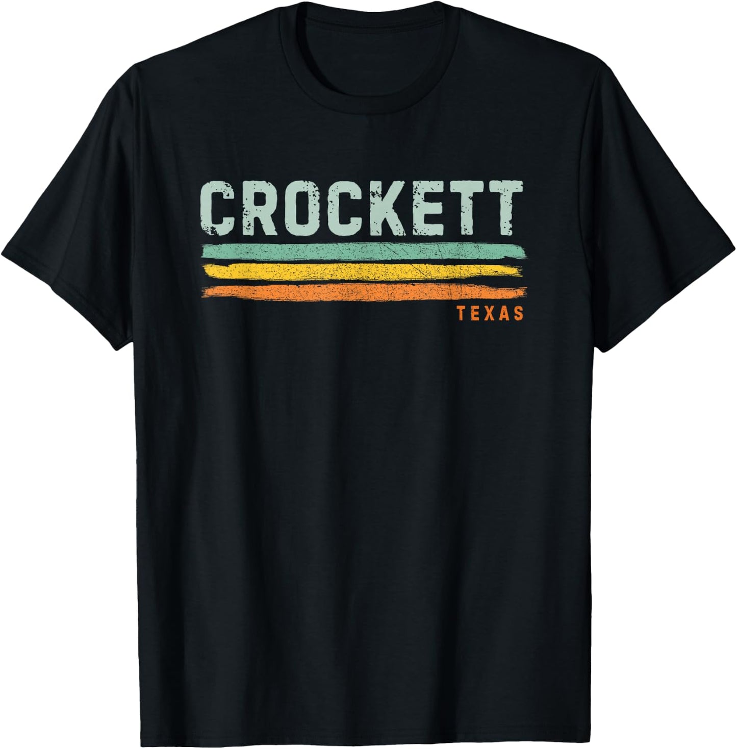 Vintage Stripes Crockett TX T-Shirt - T-Shirt | Black