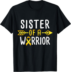 Sister Of A Warrior - Childhood Cancer Awareness T-Shirt - T-Shirt | Black