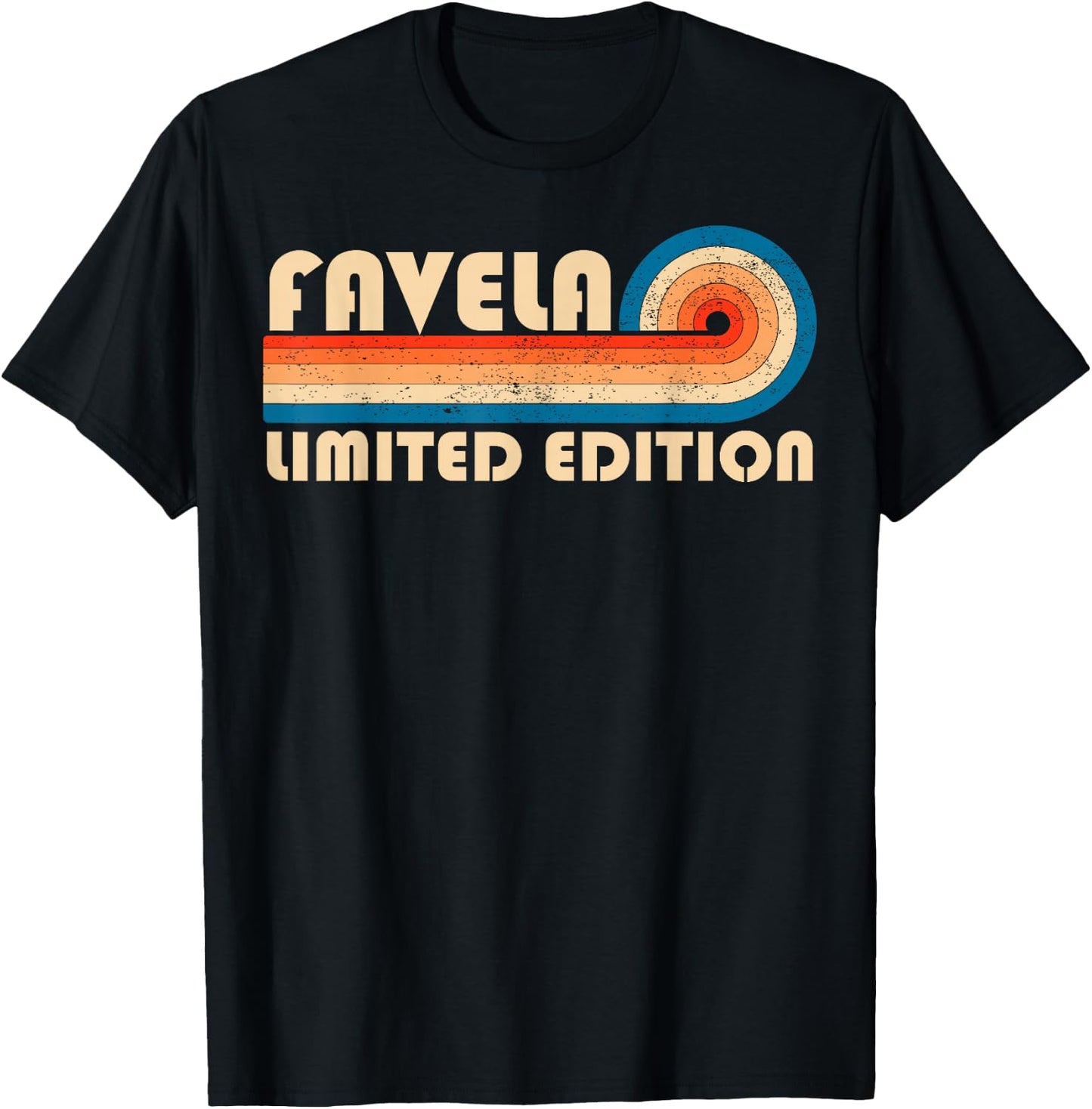 FAVELA Retro 70s 80s Sunset Stripe T-Shirt - T-Shirt | Black