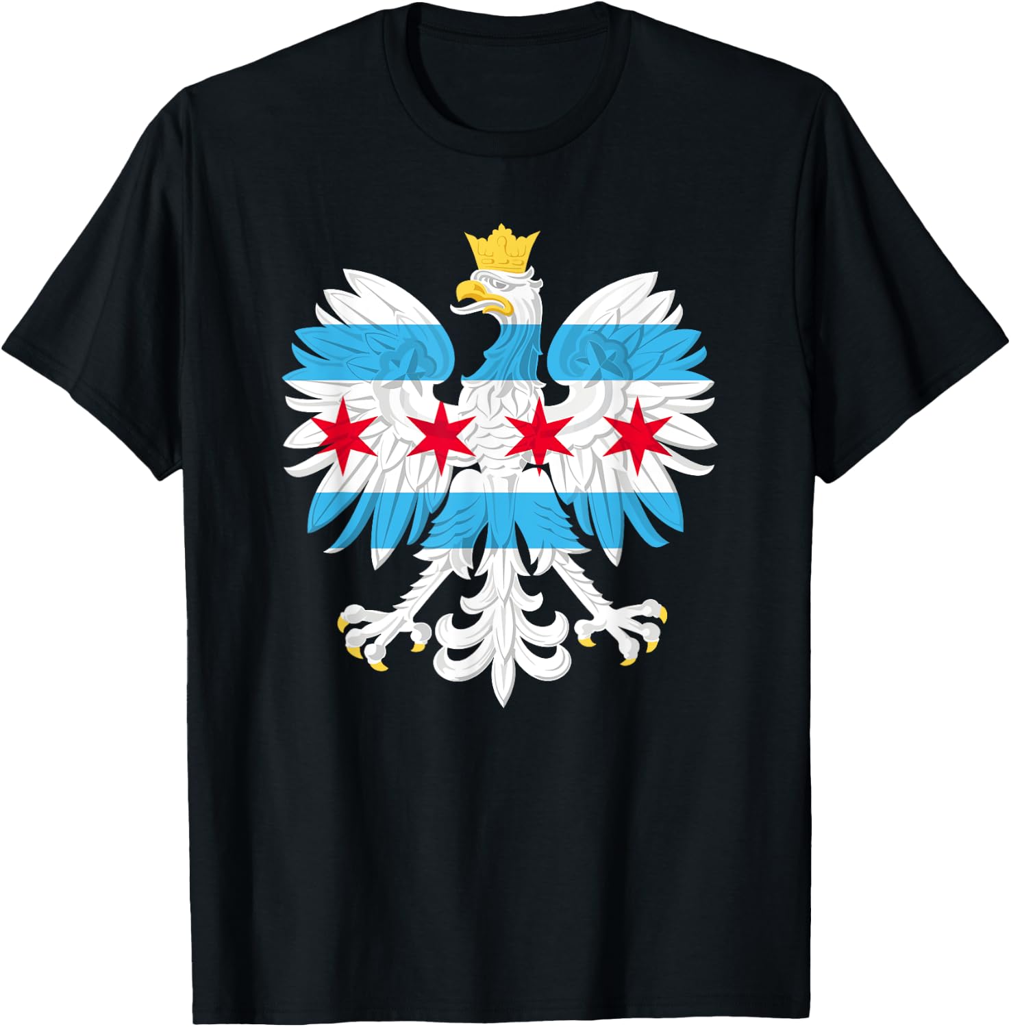 Chicago Polish Flag Eagle Poland Polska Pride Dyngus Day T-Shirt - T-Shirt | Black