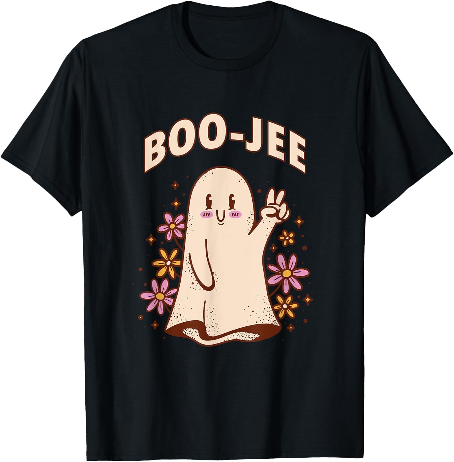Cute Ghost Spooky Season Halloween Costume Boogee Boo-Jee T-Shirt - T-Shirt | Black