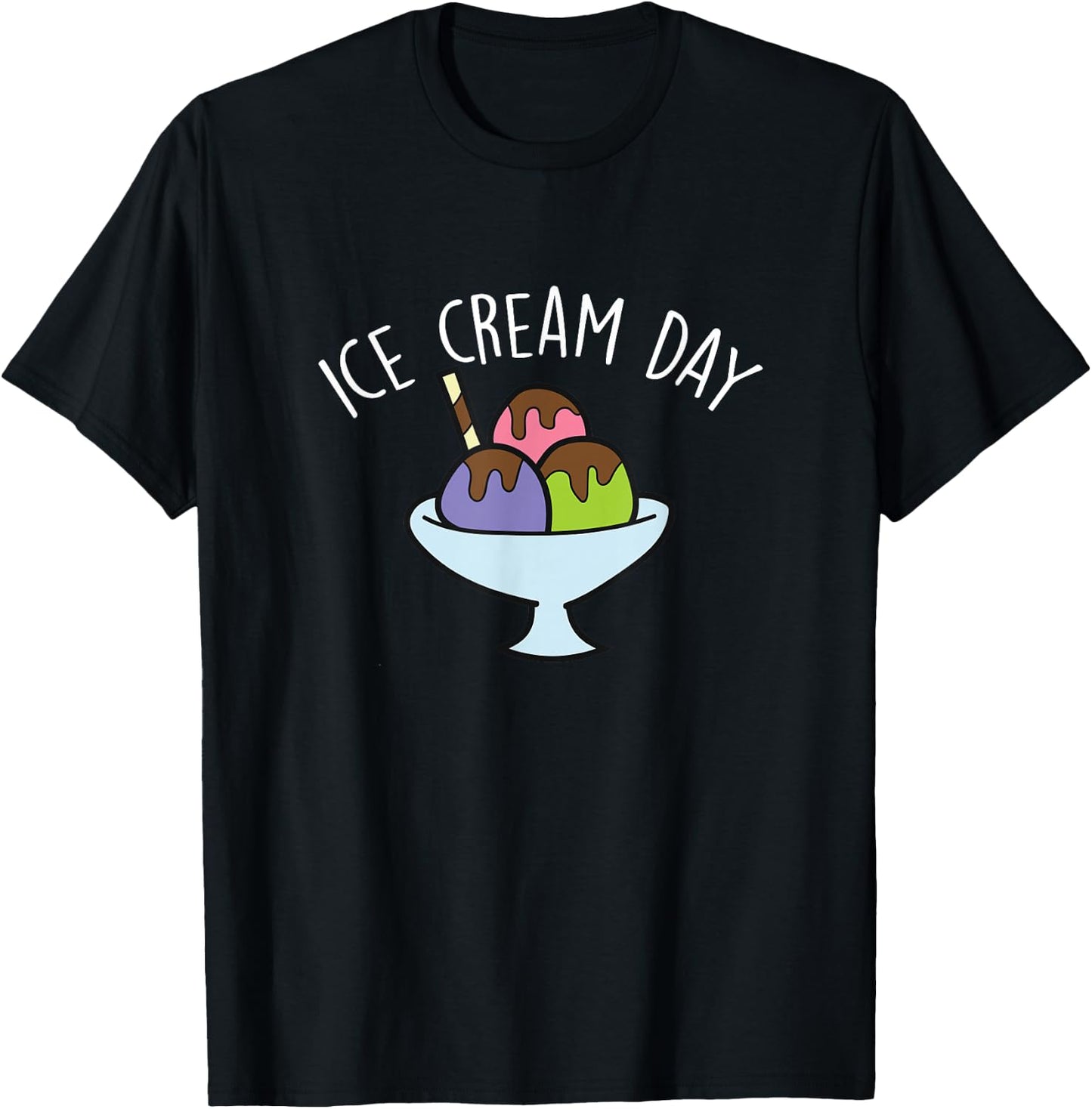 Ice Cream Day Gelato Summer Funny Ice Cream Men Women Girls Kids T-Shirt - T-Shirt | Black