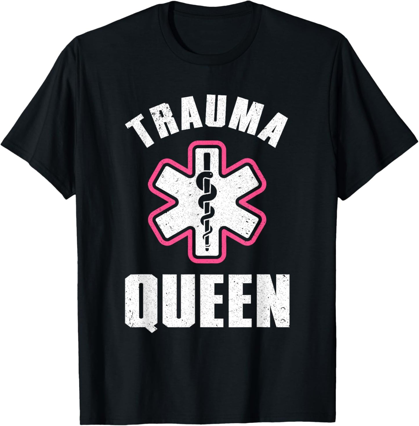 EMT Paramedic Gift EMS First Responder Accessories Funny Paramedic Design Girls EMT Trauma Queen T-Shirt - T-Shirt | Black
