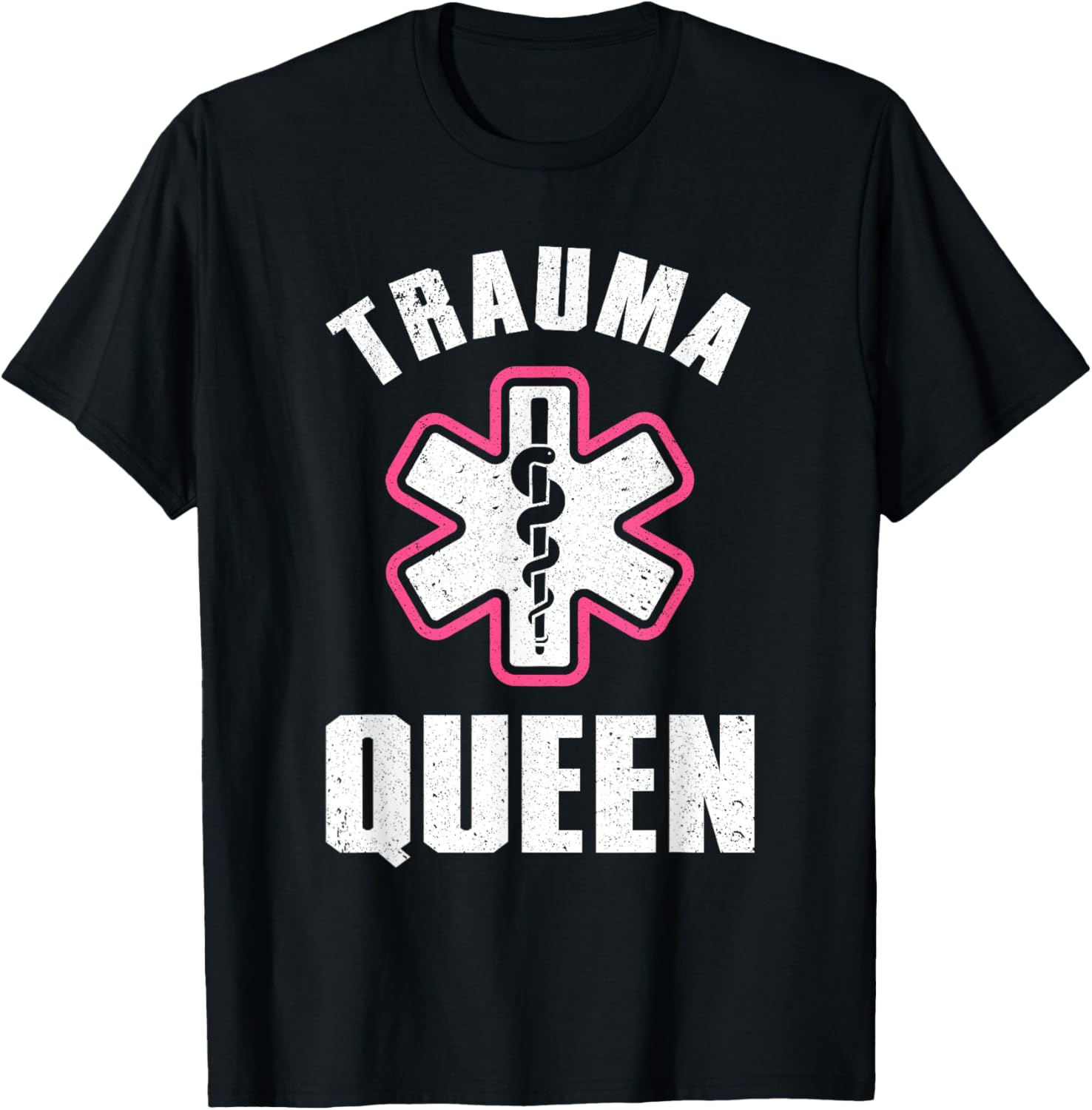 EMT Paramedic Gift EMS First Responder Accessories Funny Paramedic Design Girls EMT Trauma Queen T-Shirt - T-Shirt | Black