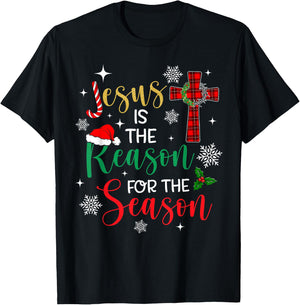 Jesus is The Reason for The Season Christian Faith Christmas T-Shirt - T-Shirt | Black