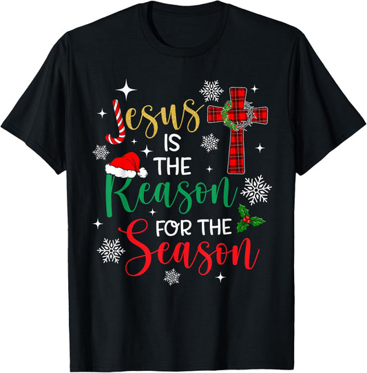 Jesus is The Reason for The Season Christian Faith Christmas T-Shirt - T-Shirt | Black