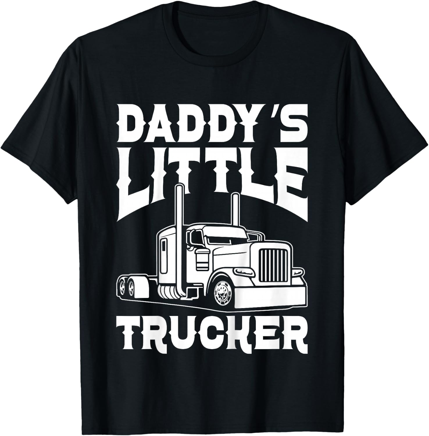 Kids Toddler Boys Semi truck Daddy's little trucker T-Shirt - T-Shirt | Black