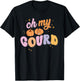 Oh My Gourd Funny Pumpkin Pun Halloween Group Retro Quote T-Shirt - T-Shirt | Black