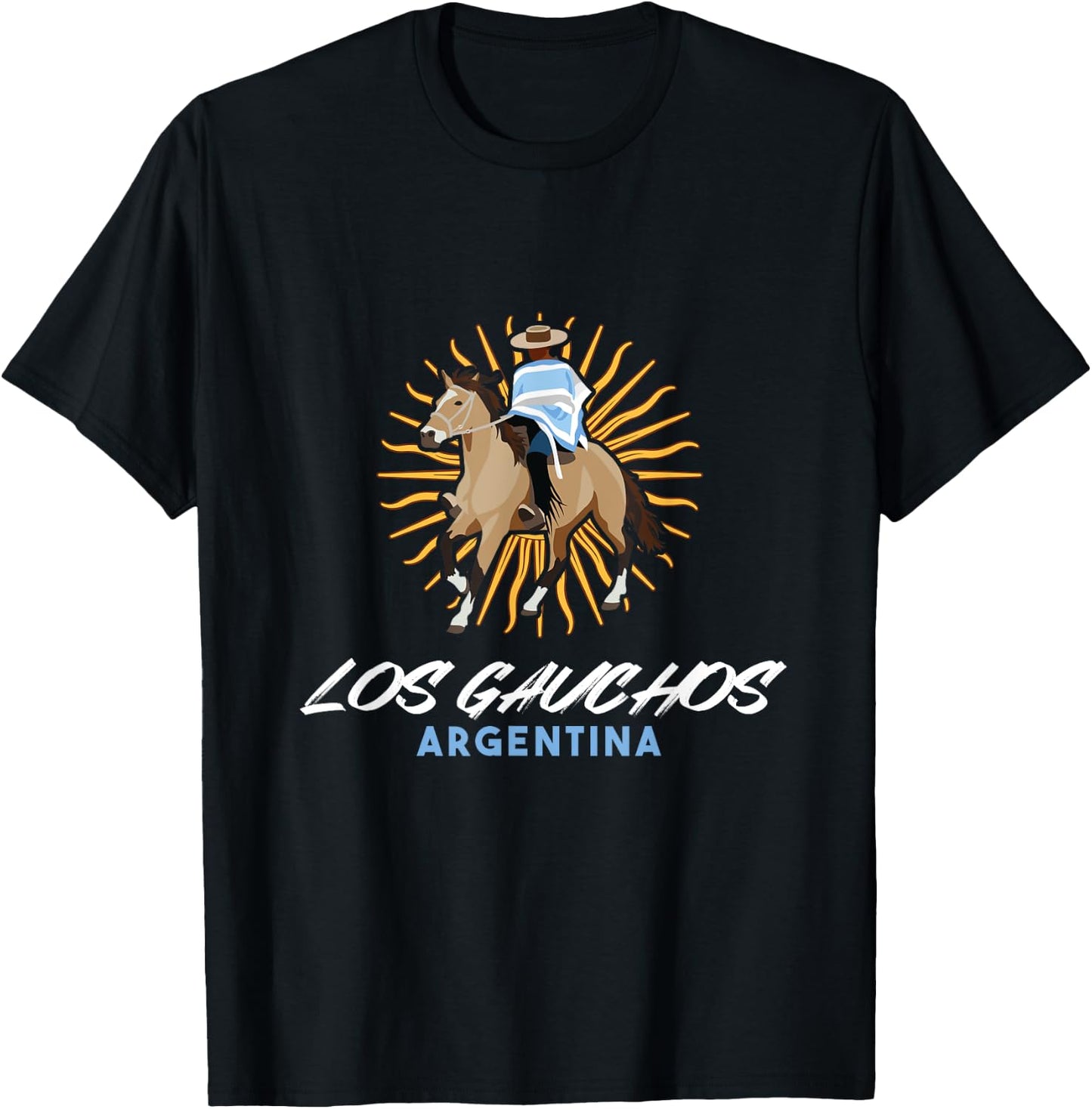 Los Gauchos Argentina Cowboy Argentina Flag T-Shirt - T-Shirt | Black