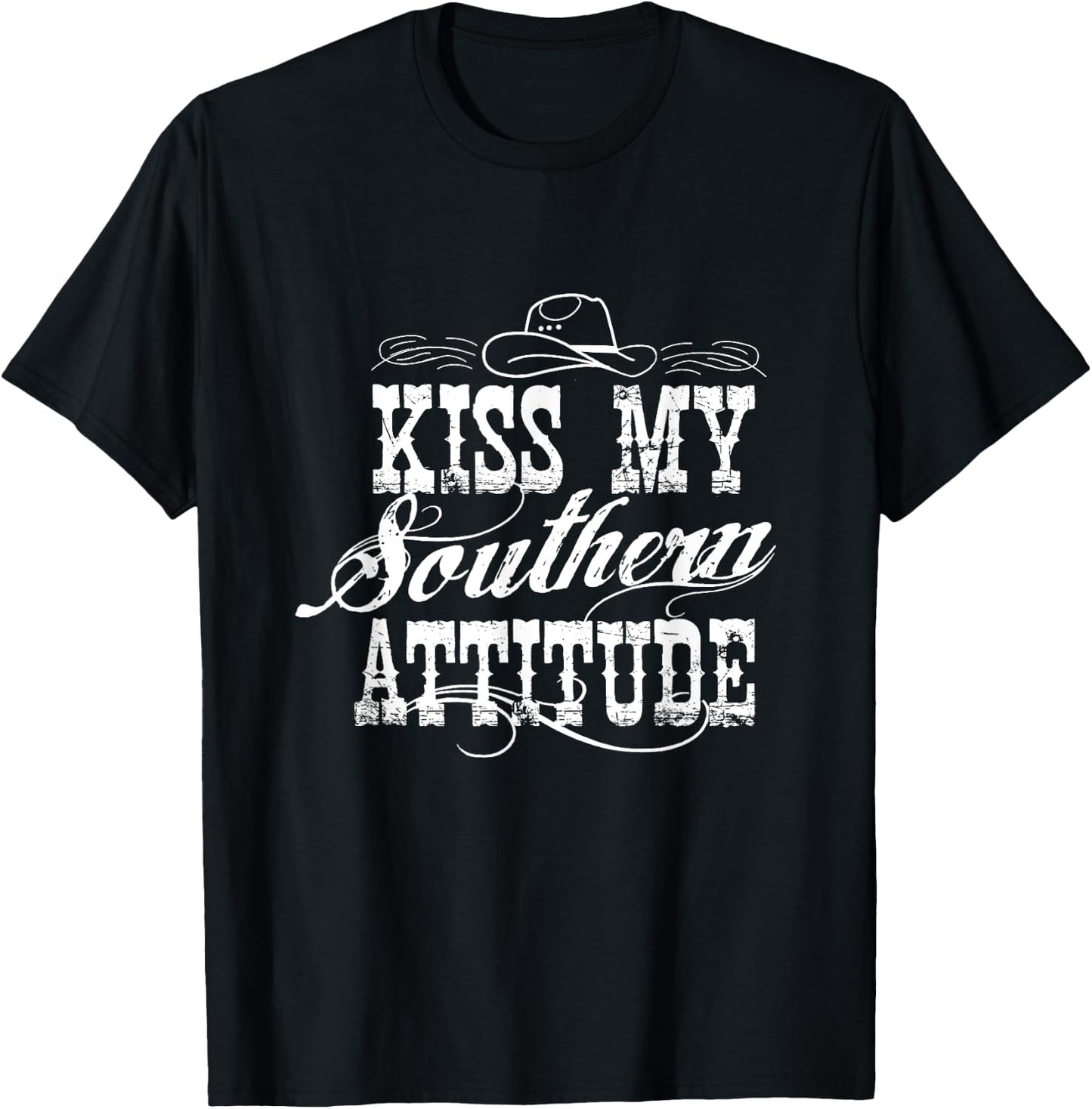 Sassy Southerns Country Life Kiss My Southern Attitudes T-Shirt - T-Shirt | Black