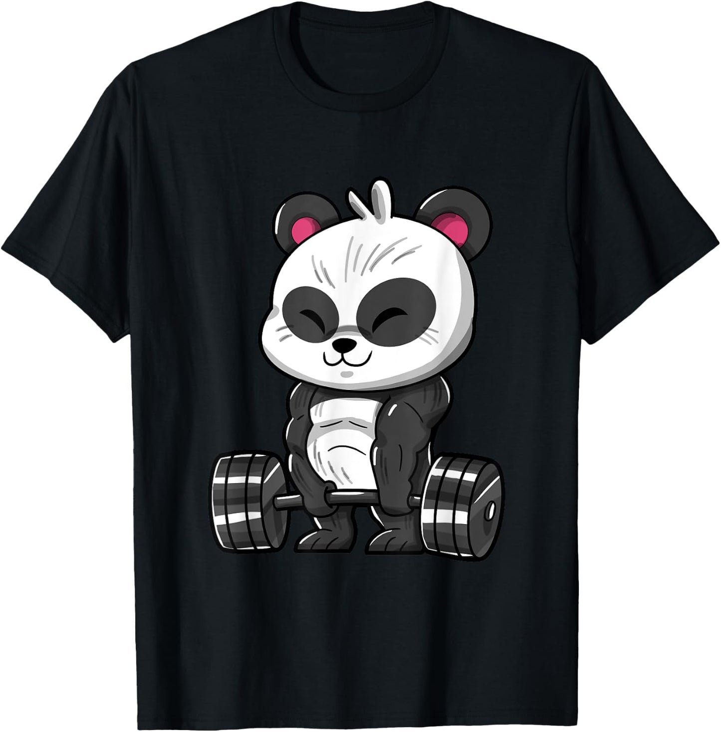 Weightlifting Panda Workout Bodybuilder Fitness Gym Panda T-Shirt - T-Shirt | Black