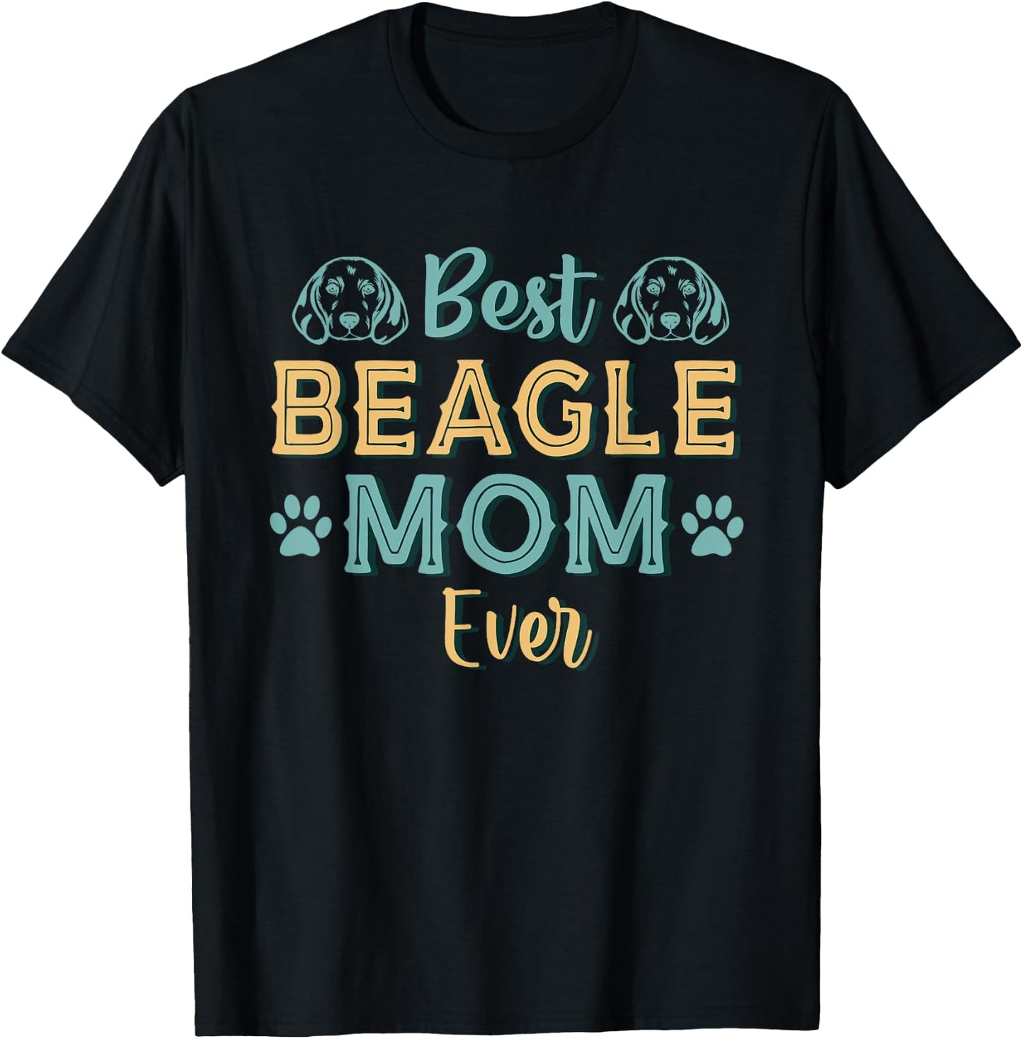 Best Beagle Mom Ever Beagle Dog Mom Vintage T-Shirt - T-Shirt | Black