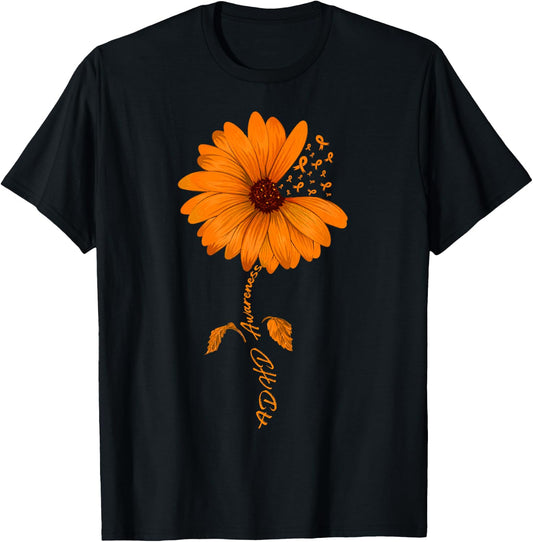 ADHD Awareness Sunflower T-Shirt - T-Shirt | Black